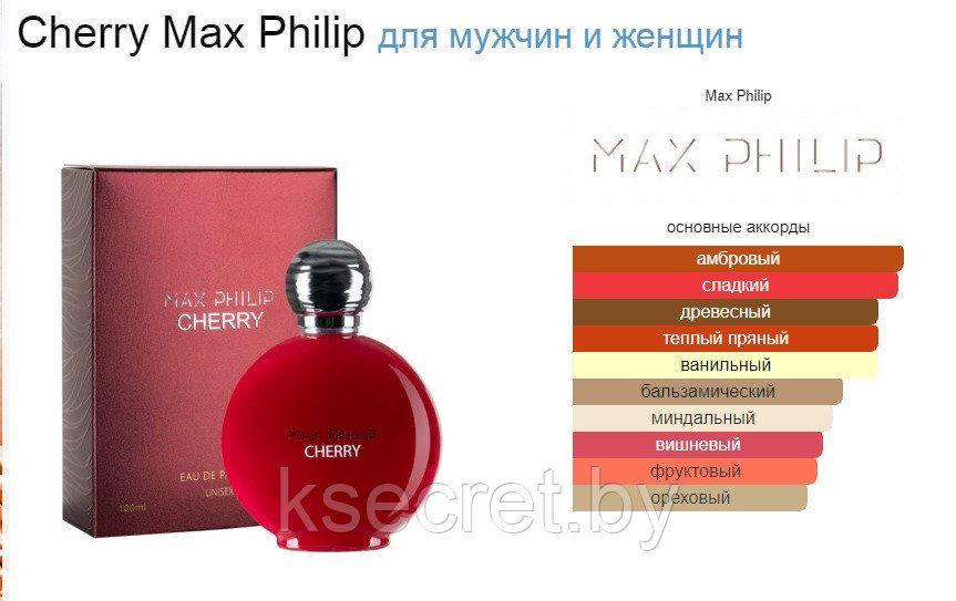 MAX PHILIP Cherry / парфюмерная вода / распив / отливант / (1 мл) - фото 2 - id-p185815633