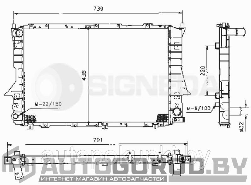 Радиатор AUDI 100 (C4) 91-94, RA60459A