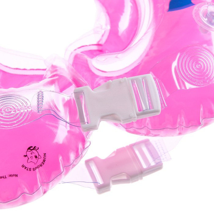 Круг детский на шею, для купания, «Рыбки», с погремушками, двухкамерный, цвет розовый - фото 3 - id-p185825006