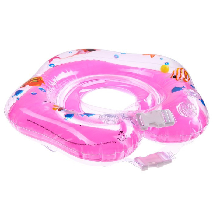 Круг детский на шею, для купания, «Рыбки», с погремушками, двухкамерный, цвет розовый - фото 4 - id-p185825006
