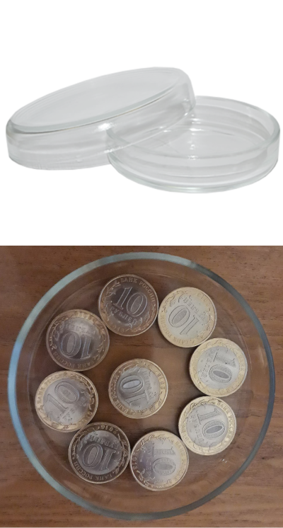 Комплект из двух чашек Петри (100 и 90 мм), стекло - фото 1 - id-p185833693