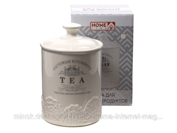 БАНКА ДЛЯ СЫПУЧИХ ПРОДУКТОВ керамическая “Tea” 650 мл/10,5*10,5*16,5 см (арт. HC1910017-6.5T, код 221110)