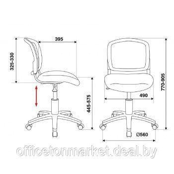Кресло для персонала "Бюрократ CH-296NX", ткань, пластик, черный - фото 5 - id-p185429026