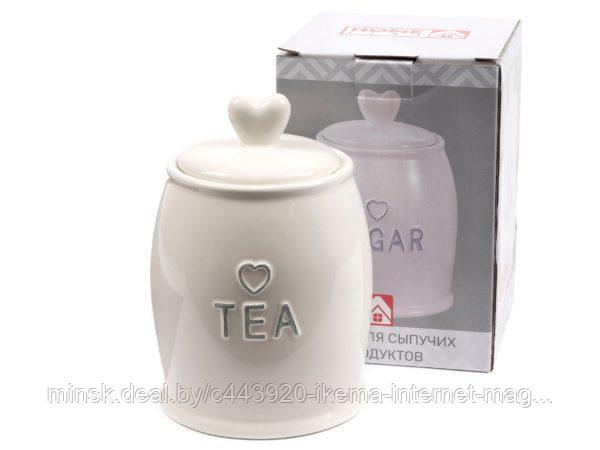 БАНКА ДЛЯ СЫПУЧИХ ПРОДУКТОВ керамическая “Tea” 800 мл/10,5*10,5*16,5 см (арт. HC21A41-T, код 237203)