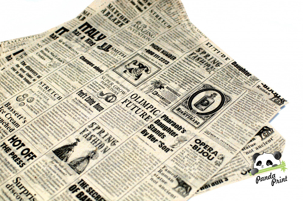 Упаковочная бумага "Газета беж подпергамент" 305х305 мм, 100 л