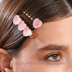 Заколки для волос "Princess", нежно-розовые сердечки, 2 шт.