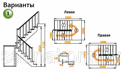 Лестница из сосны К-104м - фото 3 - id-p185847905