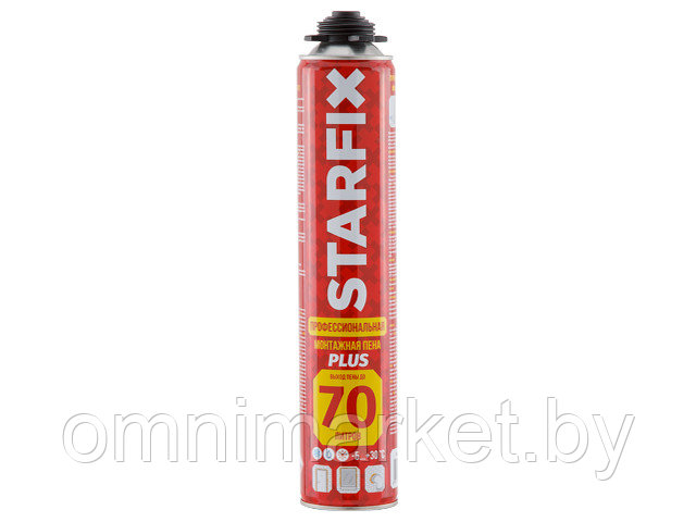 Пена монтажная профессиональная всесезонная STARFIX Foam Pro Plus 70 (890мл) (Выход пены до 70 литров)