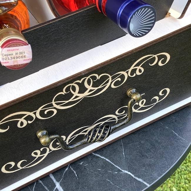 Мини бар бочка Whisky «DIAMOND» с набором аксессуаров для виски, черно-белая - фото 8 - id-p185856519