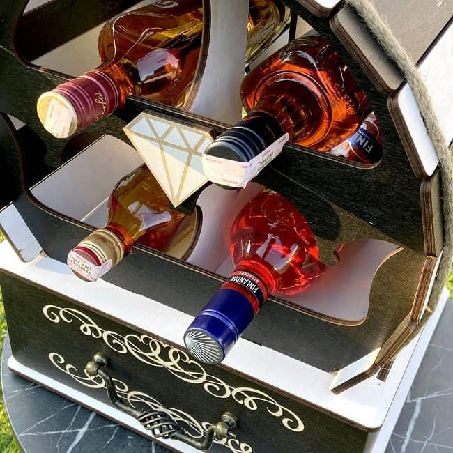 Мини бар бочка Whisky «DIAMOND» с набором аксессуаров для виски, черно-белая - фото 10 - id-p185856519