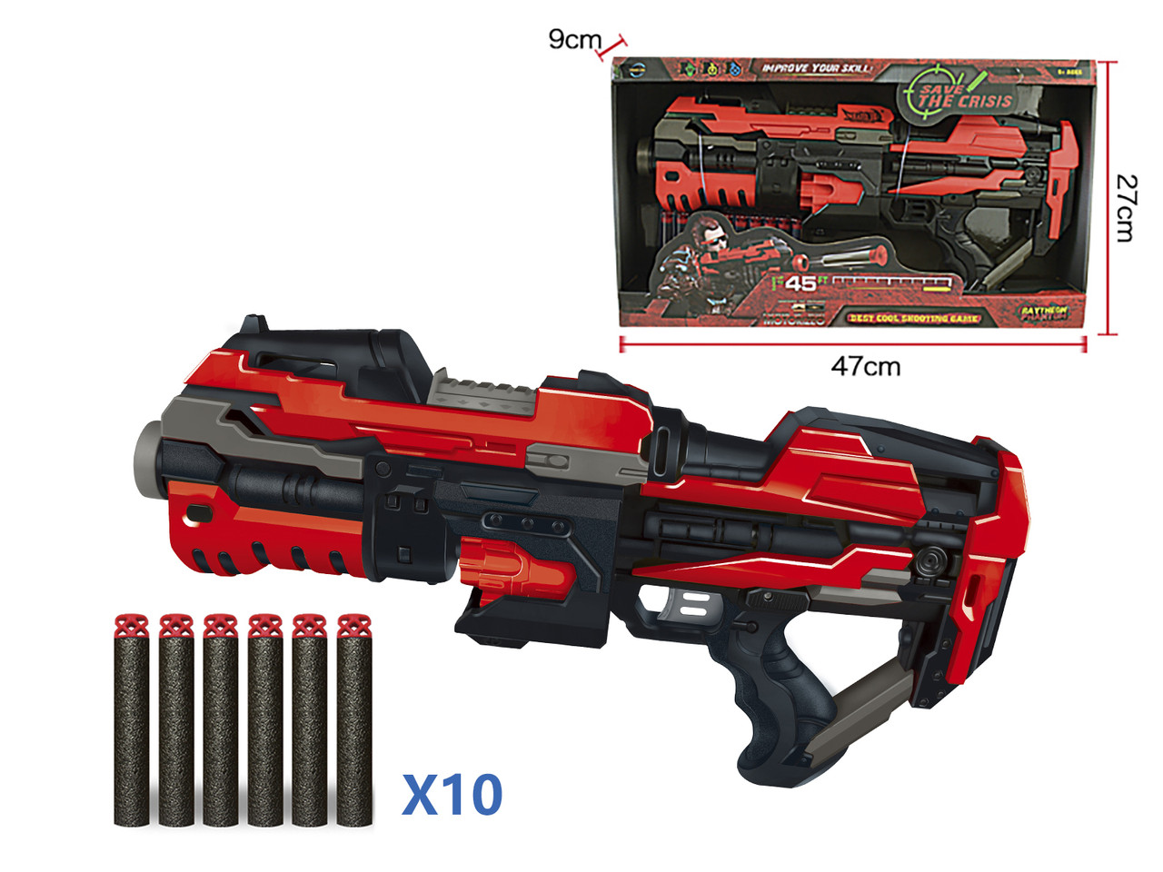 Игрушечный бластер Soft Bullet Gun с 10 мягкими пулями, арт. FJ822