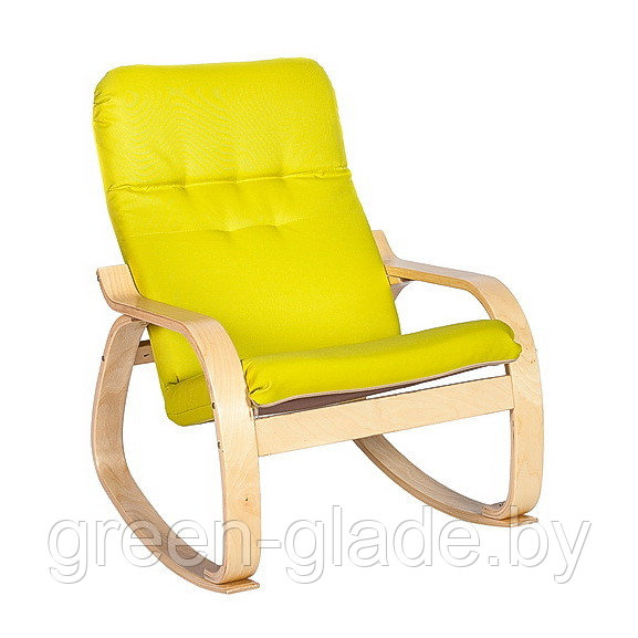 Кресло-качалка "Сайма", шпон каркаса - березовый, обивка-ткань Apple.