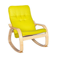 Кресло-качалка "Сайма", шпон каркаса - березовый, обивка-ткань Apple.