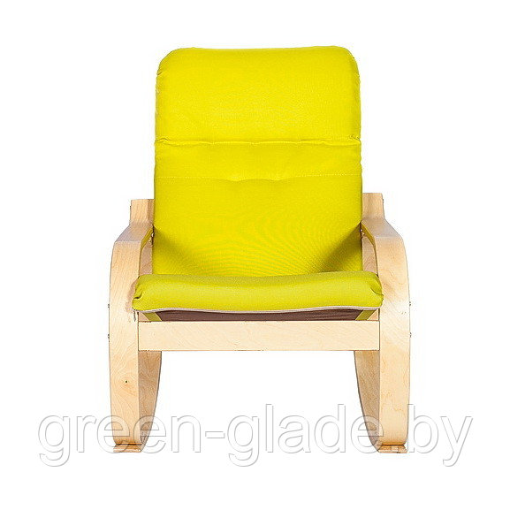 Кресло-качалка "Сайма", шпон каркаса - березовый, обивка-ткань Apple. - фото 2 - id-p6101201