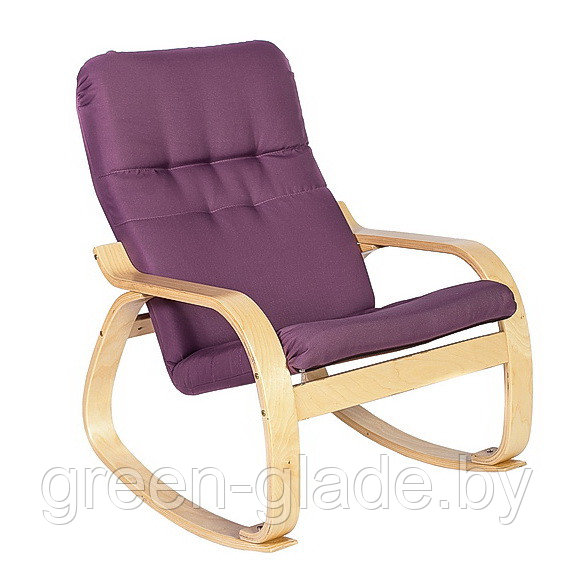 Кресло-качалка "Сайма", шпон каркаса - березовый, обивка-ткань Plum.