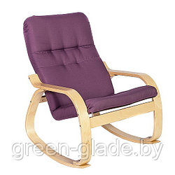 Кресло-качалка "Сайма", шпон каркаса - березовый, обивка-ткань Plum.