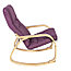 Кресло-качалка "Сайма", шпон каркаса - березовый, обивка-ткань Plum., фото 3