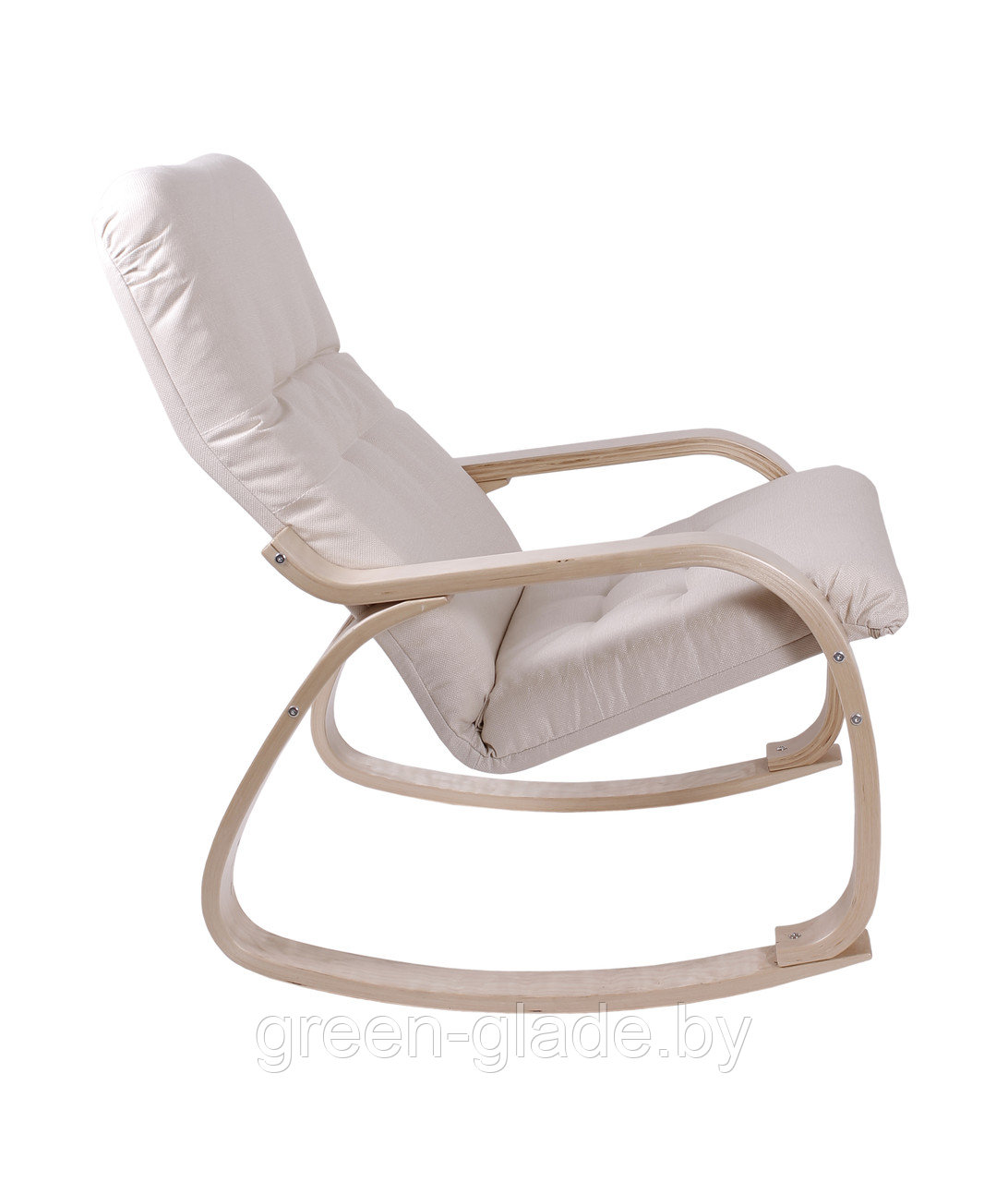 Кресло-качалка "Сайма", шпон каркаса - березовый, обивка-ткань Basic vanila. - фото 3 - id-p23162717