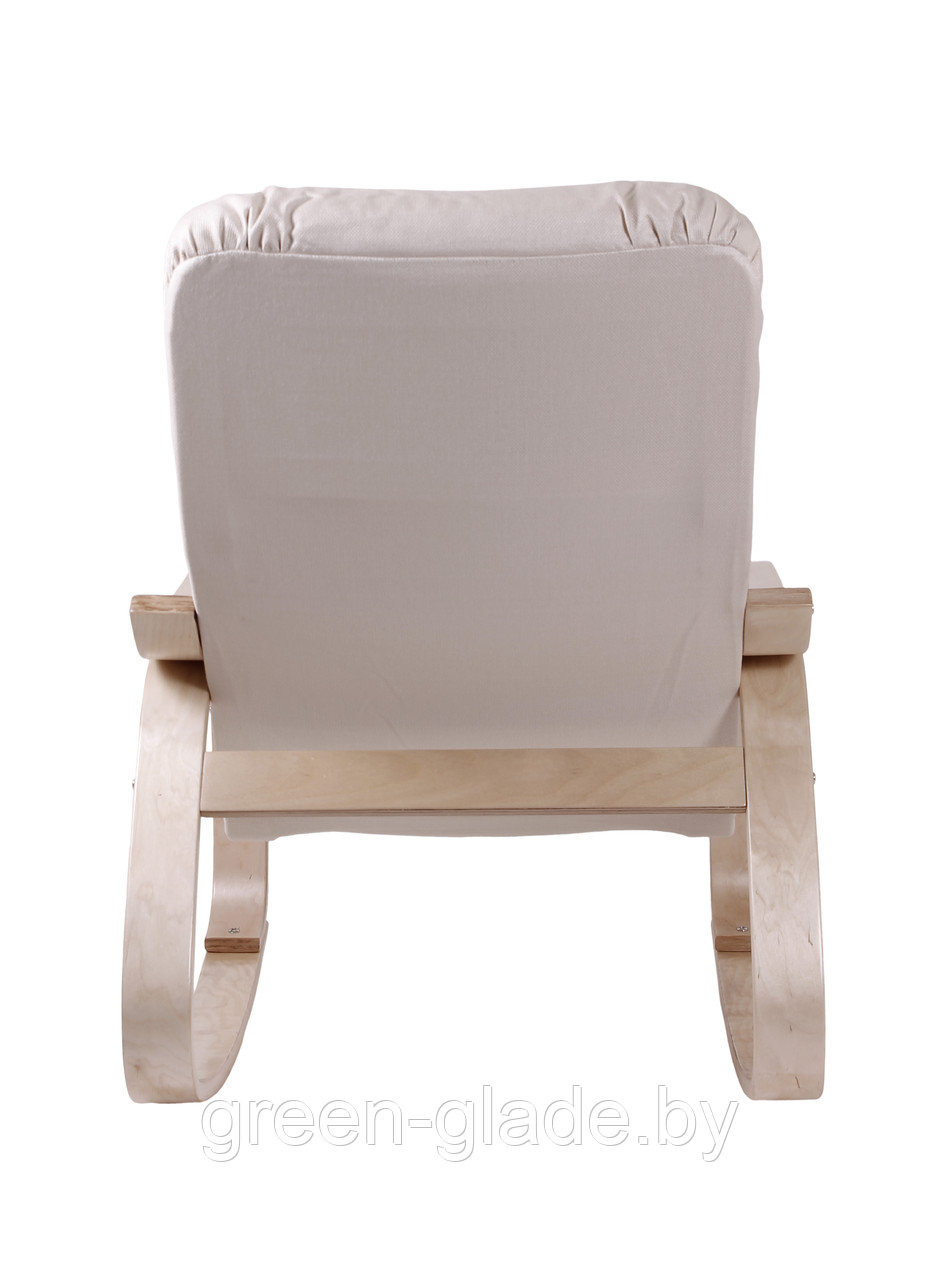 Кресло-качалка "Сайма", шпон каркаса - березовый, обивка-ткань Basic vanila. - фото 4 - id-p23162717