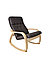 Кресло-качалка "Сайма", шпон каркаса - березовый, обивка-искусственная кожа Aurora 9 Marron (шоколад), фото 2