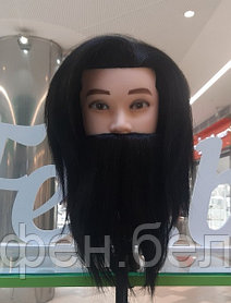 Голова-манекен с бородой (тренировочная) парикмахерская  (100% natural, "Егор", мужская, )