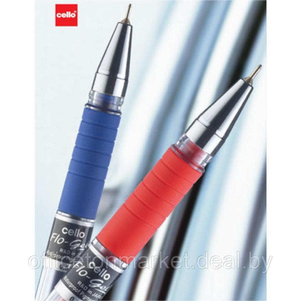 Ручка гелевая "FloGel Dlx", 0.5 мм, прозрачный, стерж. синий - фото 2 - id-p145416838