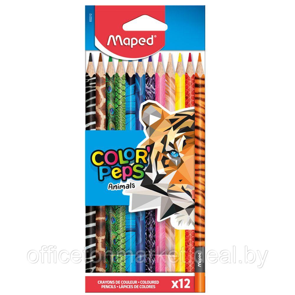 Цветные карандаши Maped "Color' Peps Animal", 12 цветов - фото 1 - id-p137124116