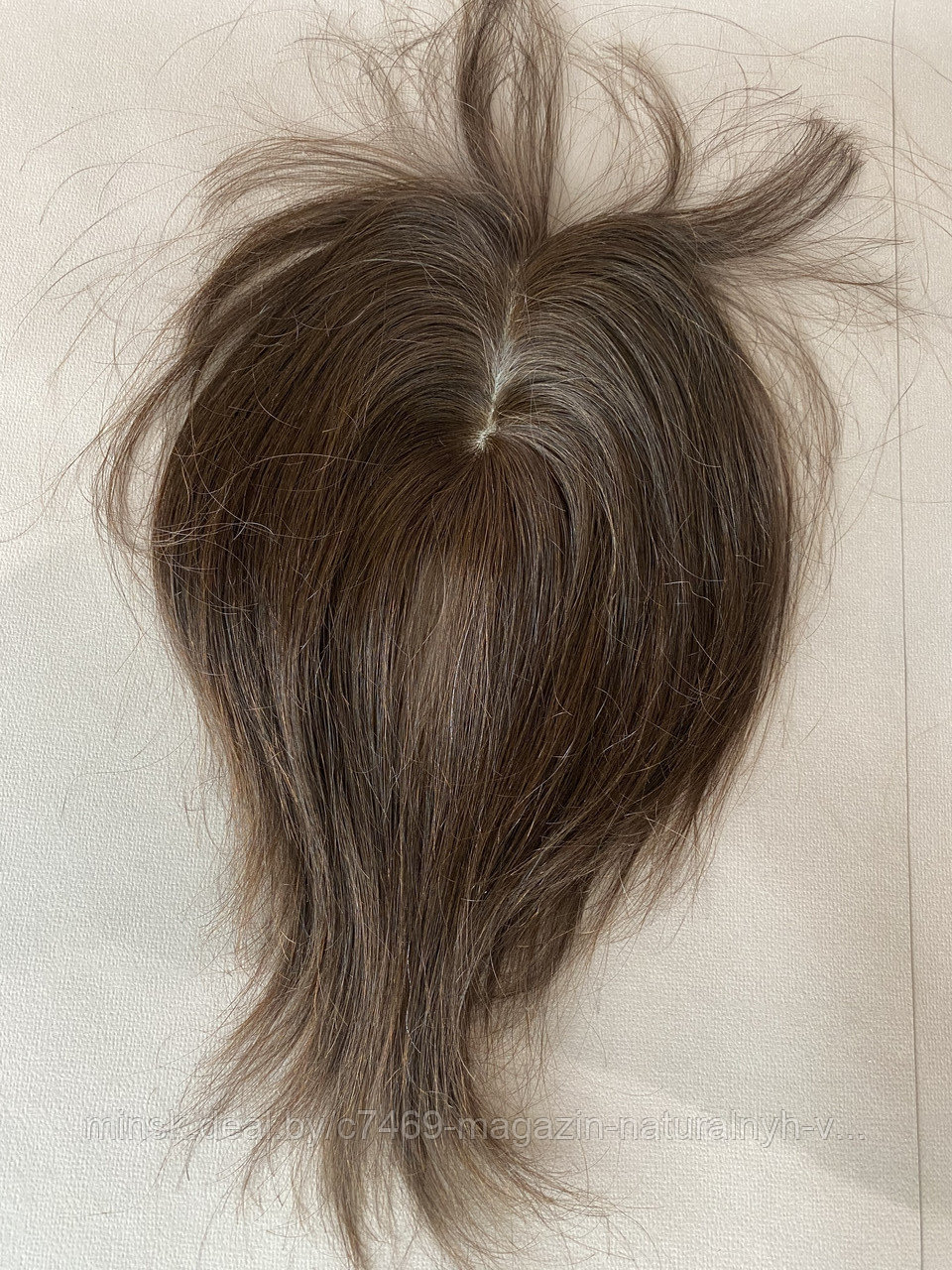 Накладка из натуральных волос (цвет 2 горький шоколад) с челкой или без, с основой 8х12 см - фото 6 - id-p185994117