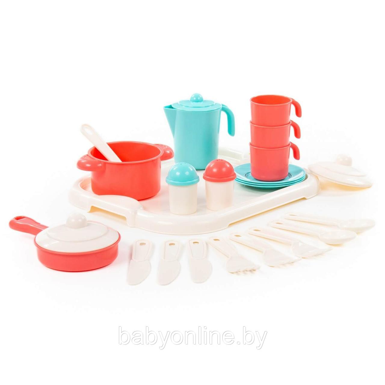 Набор детской посуды Настенька с подносом на 3 персоны арт 8742 Полесье - фото 2 - id-p185997163