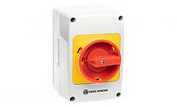 Rade Koncar - Переключатель PNGBS 25 92 LK, аварийный, 4P, 25A, тип 0-1, 11kW(400VAC по АС-23), красная