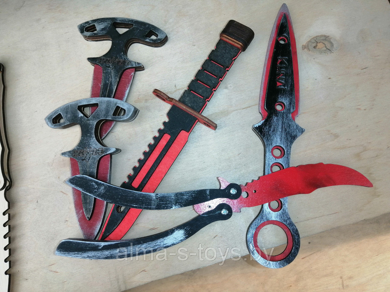 Набор ножей из дерева (из 5 предметов) - фото 1 - id-p186000297