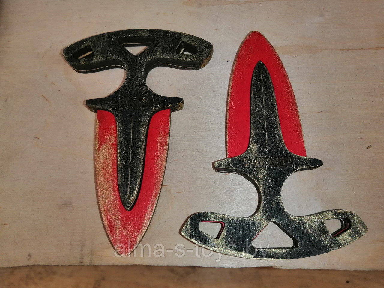 Набор тычковых ножей из дерева (2 шт) - фото 1 - id-p186004252