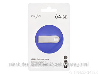 USB Flash накопитель 64GB 2.0 Zinc Alloy,  серебро (Vixion)