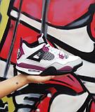 Кроссовки белые женские Nike Jordan 4 PSG/ демисезонные/ повседневные, фото 2