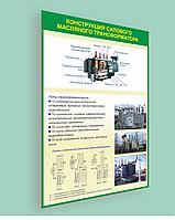 Стенд "Стенд конструкция силового масляного трансформатора", р-р  100*150 см,  ПВХ 4 мм
