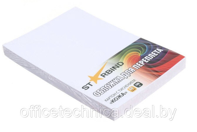 Обложки картон "кожа" А4 белые /100шт./ SB - фото 1 - id-p118551087