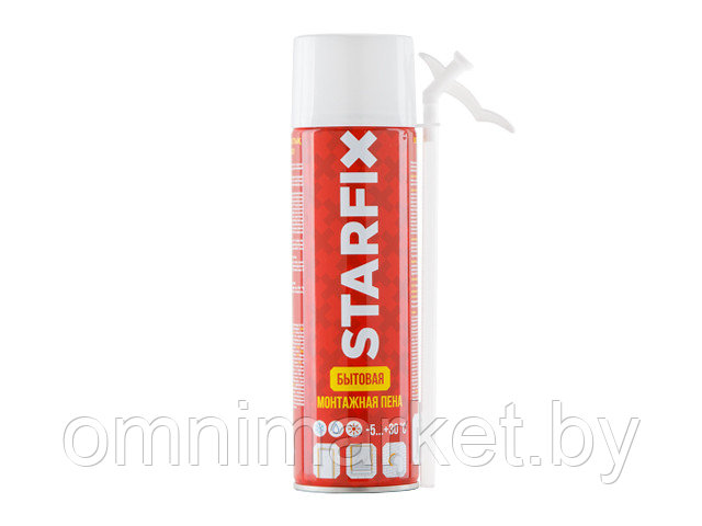 Пена монтажная бытовая всесезонная STARFIX Straw Foam (500мл) (Выход пены до 20 литров)