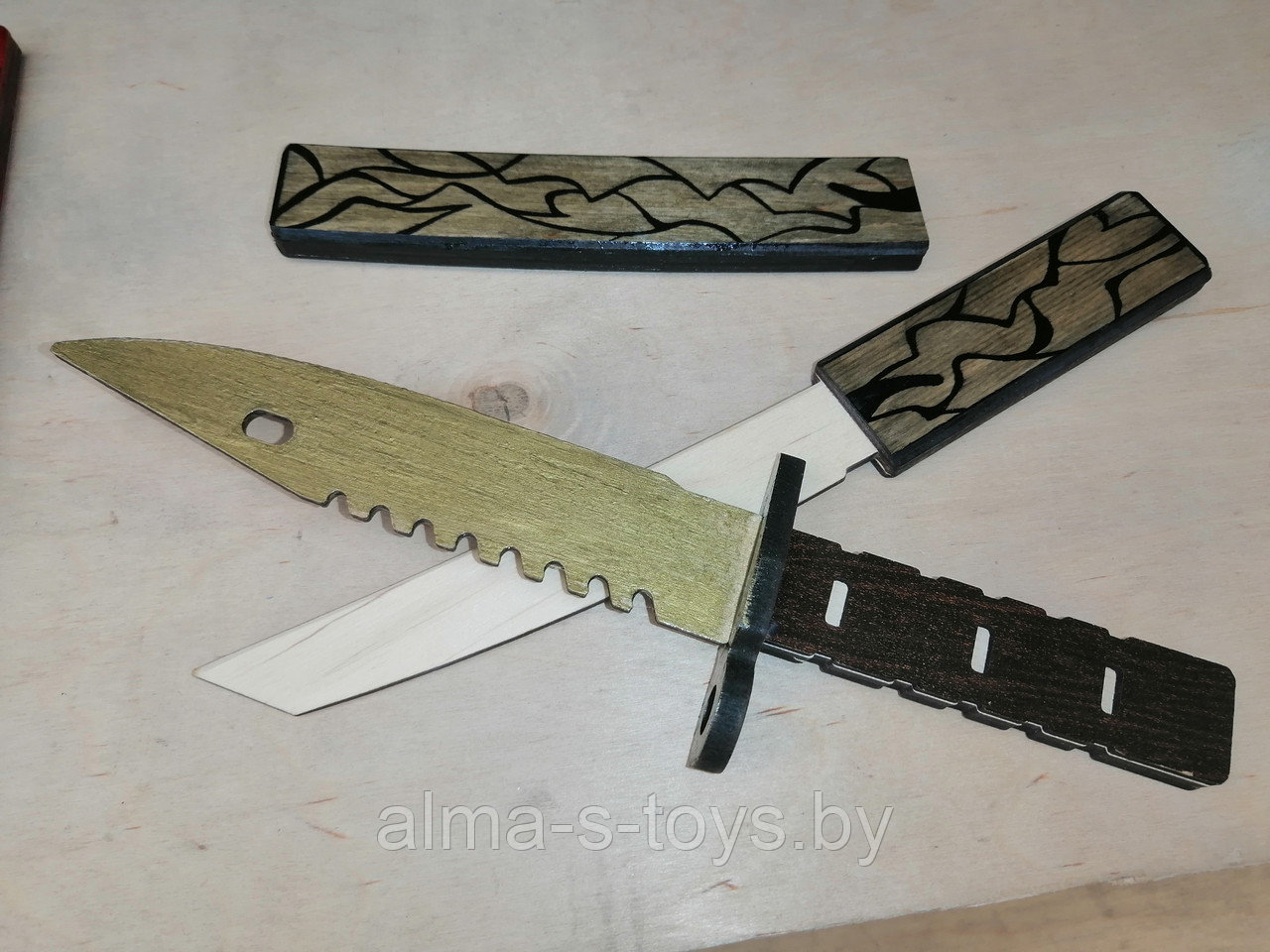 Набор деревянных ножей Gold (м9 и танто) - фото 1 - id-p186045365
