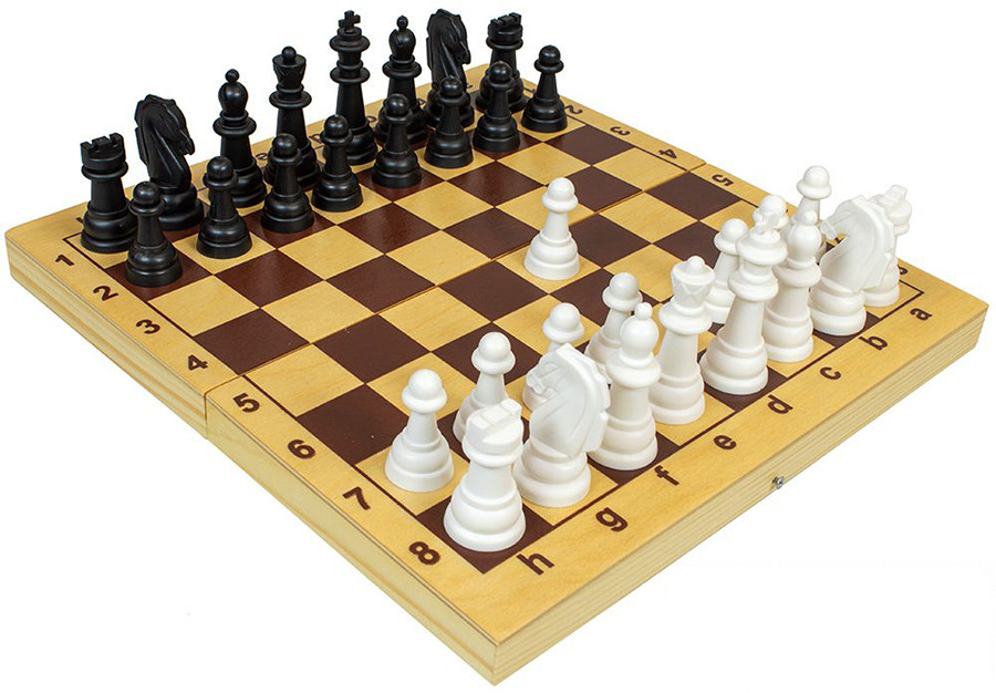 Шахматы пластмассовые в деревянной упаковке (поле 29х29 см) - фото 1 - id-p186046218