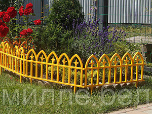 Забор декоративный "Кованый цветок", 3х0,3 м, желтый (5 секций в компл.) (PROTEX)