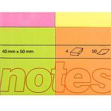 Бумага для записей на клейкой основе "Kores", 40x50 мм, 200 листов, ассорти неон, фото 3