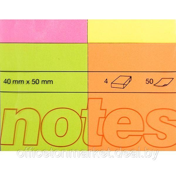 Бумага для записей на клейкой основе "Kores", 40x50 мм, 200 листов, ассорти неон - фото 3 - id-p137118638