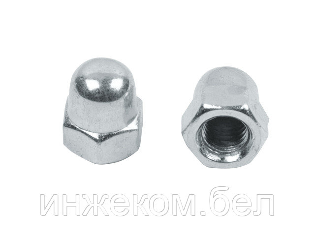 Гайка М4 колпачковая, цинк, DIN 1587 (100 шт в пласт. конт.) STARFIX