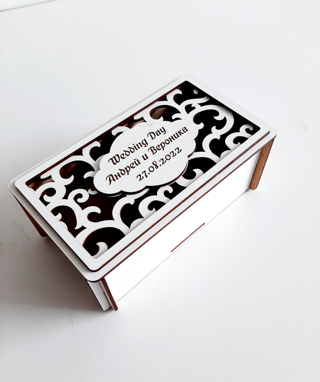 Коробка-открытка "Wedding Day"  c индивидуальной гравировкой