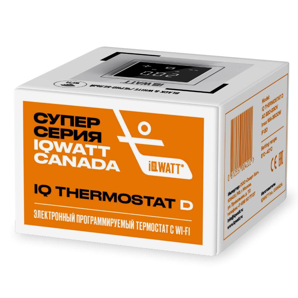 Программируемый терморегулятор IQ THERMOSTAT D black/white WI-FI, белый/черный - фото 2 - id-p186064529