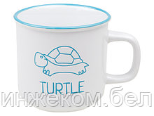 Кружка керамическая, 450 мл, серия Черепаха, бело-голубая, PERFECTO LINEA (Супер цена!  с черепахой голубого