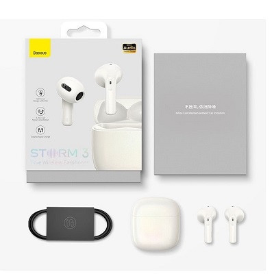 Беспроводные наушники Baseus True Wireless Earphones Storm 3 (NGTW140102) белый - фото 7 - id-p186075806