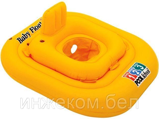 Надувной круг для плавания с сиденьем Pool School Deluxe, 79х79 см, INTEX (от 1 до 2 лет)