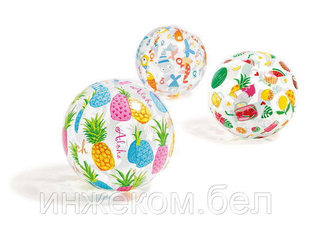 Надувной мяч Lively Print, 51 см, INTEX (от 3 лет, цвета в ассортименте) - фото 1 - id-p186071963