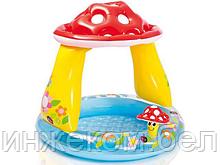 Надувной детский бассейн с навесом Грибок, 102х89 см, INTEX (для детей от 1 до 3 лет)